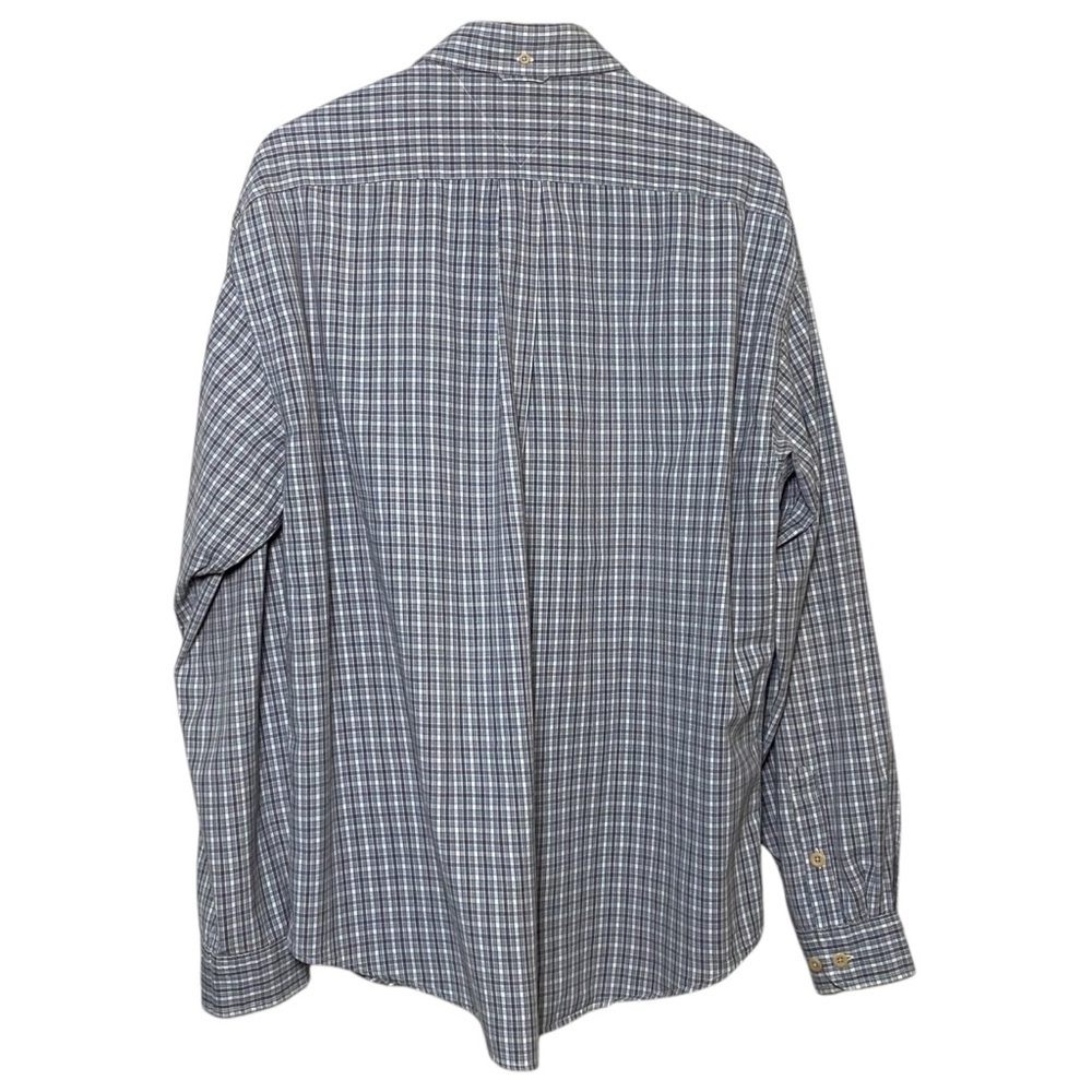 Tommy Hilfiger Blue White and Grey Plaid Button Down, XXL - Picture 2 of 8